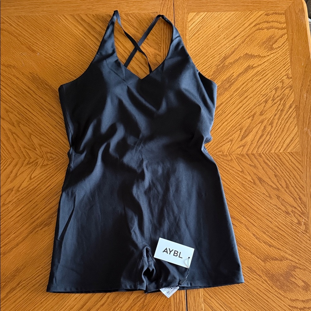 AYBL Black Crossback Romper Bodysuit